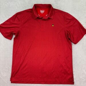Straight Down Men's XL Performance Golf Polo Acorn Cup North Red Martini Print